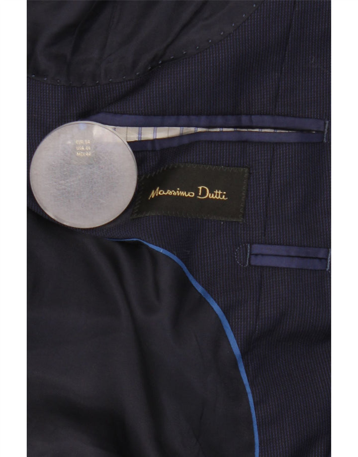 Massimo Dutti Ανδρικό σακάκι μπλέιζερ με 2 κουμπιά EU 54 XL Navy Blue Wool