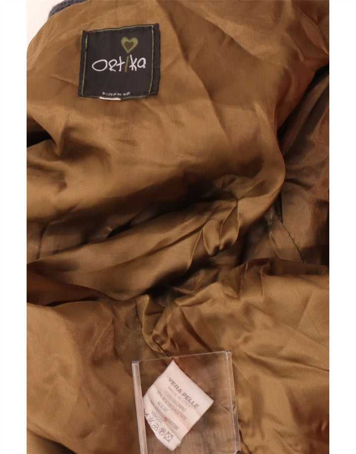 Vintage Ανδρικό Δερμάτινο Bomber Jacket UK 36 Small Grey Leather