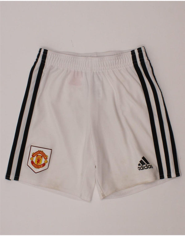 Αθλητικά σορτς Adidas Boys Manchester United 5-6 ετών από λευκό πολυεστέρα