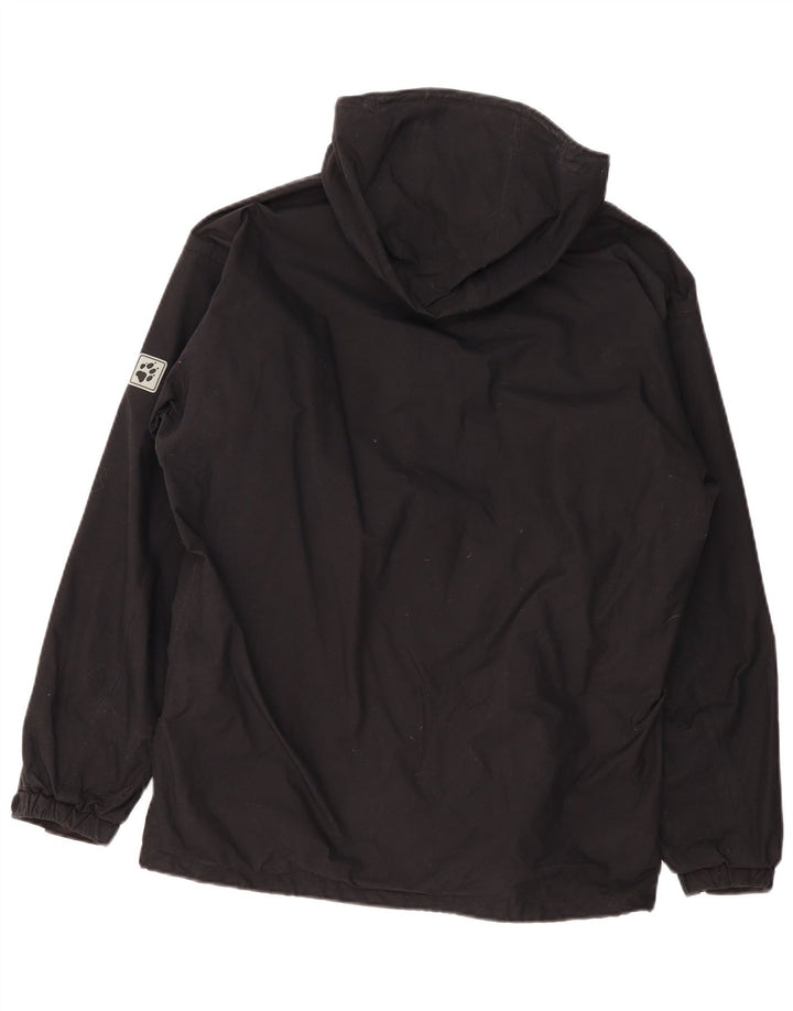 Jack Wolfskin Ανδρικό μπουφάν βροχής με κουκούλα UK 36/38 μεσαίο μαύρο πολυαμίδιο