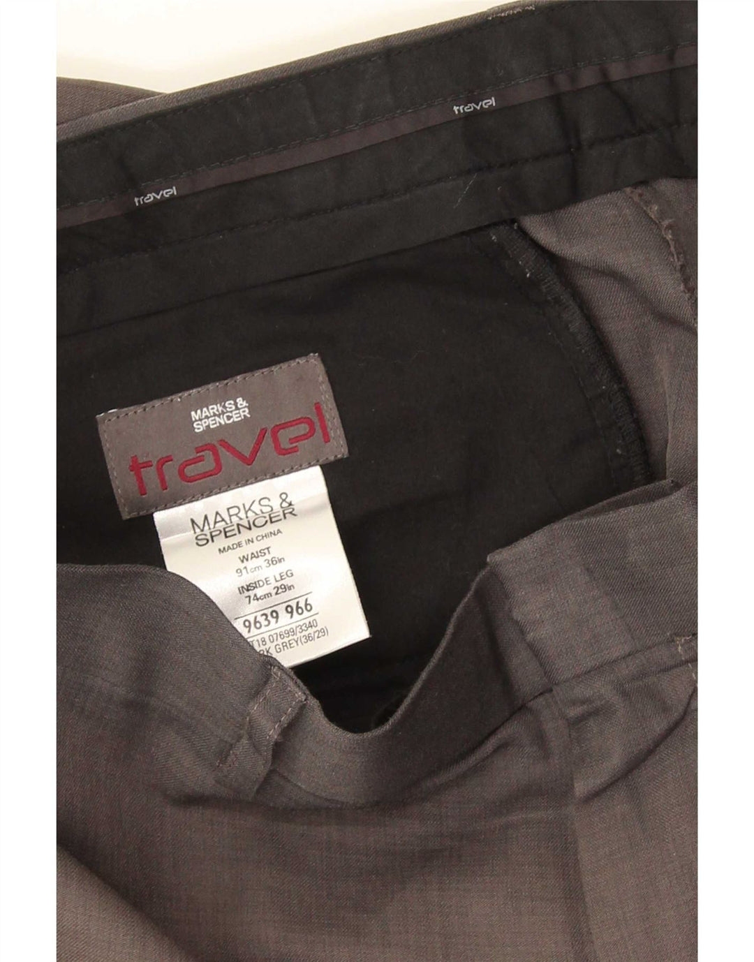 Marks & Spencer Ανδρικό ίσιο παντελόνι Chino W36 L29 Γκρι Πολυεστέρας