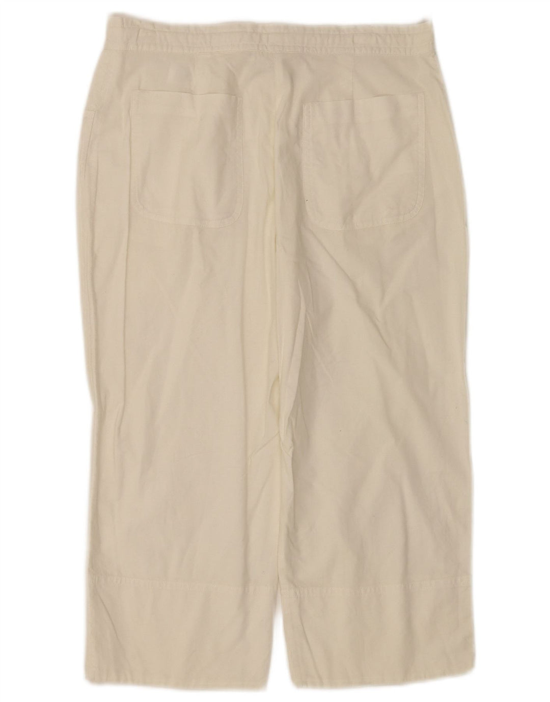 VINTAGE Γυναικείο ίσιο παντελόνι Capri Medium W28 L18 Λευκό βαμβακερό