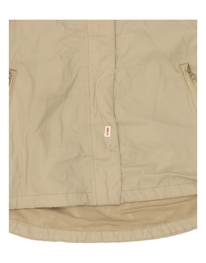MOUNTAIN WAREHOUSE Womens Hooded Rain Jacket US 12 Large Beige Polyester Vintage Mountain Warehouse and Second-Hand Mountain Warehouse from Messina Hembry 