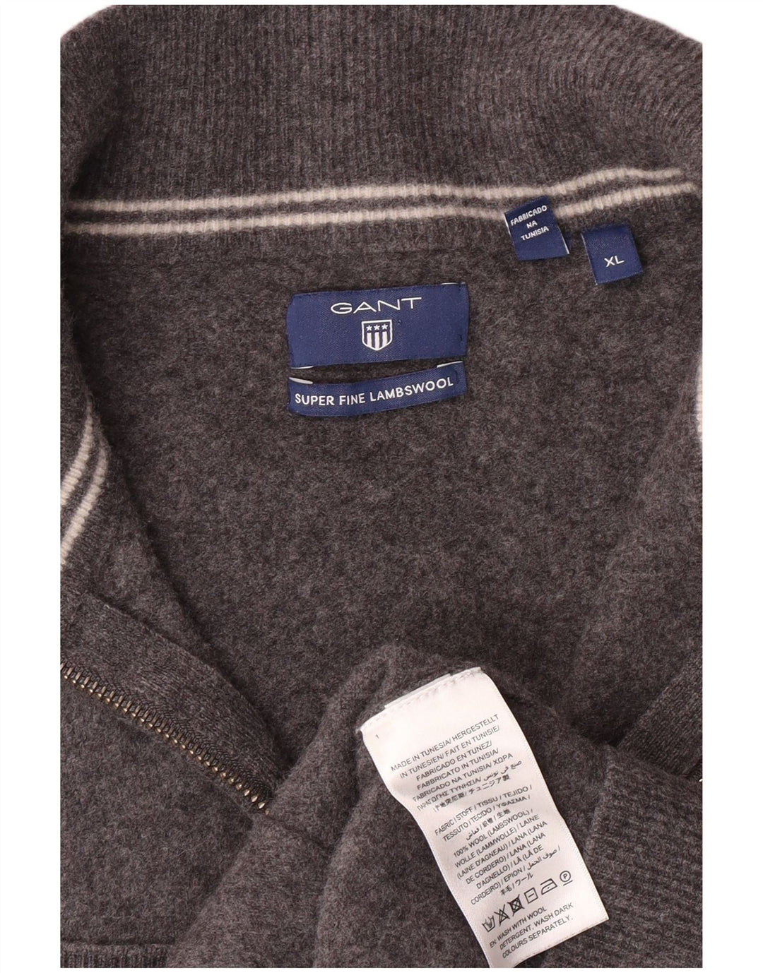 Πουλόβερ GANT Boys Cardigan 13-14 Years XL Grey Lambswool