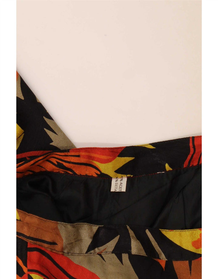 Vintage Γυναικεία Flared Φούστα W28 Μεσαίο Πολύχρωμο Floral Acetate