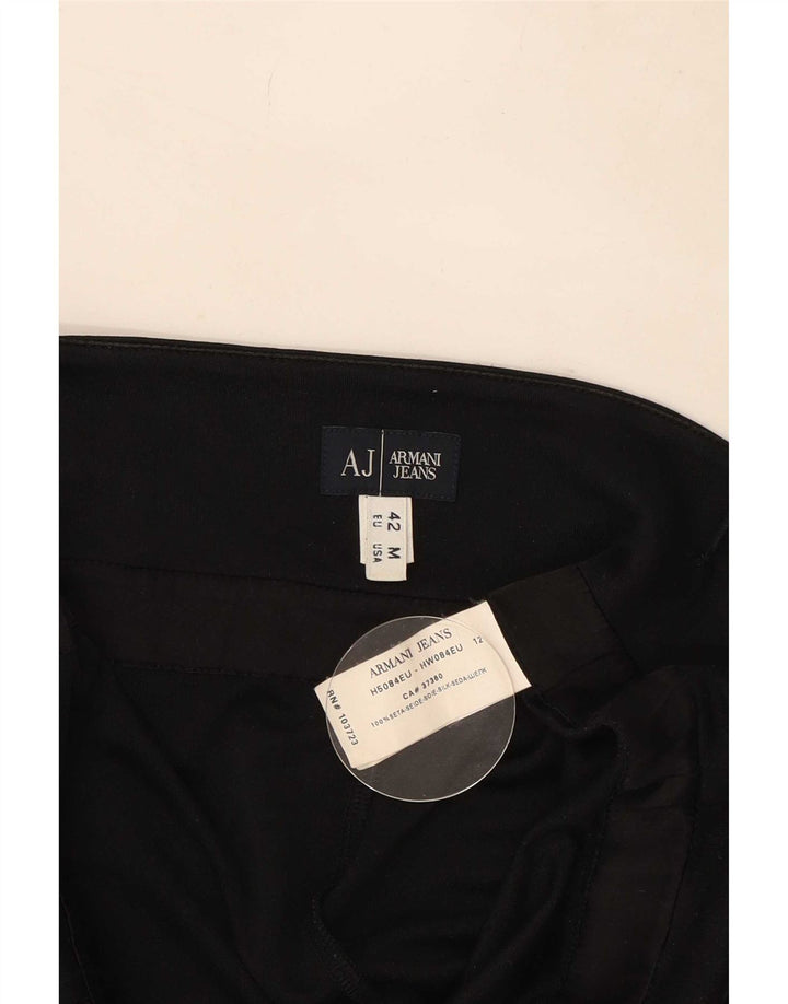 Armani Jeans Γυναικείο αμάνικο ασύμμετρο τοπ UK 12 μεσαίο μαύρο μετάξι