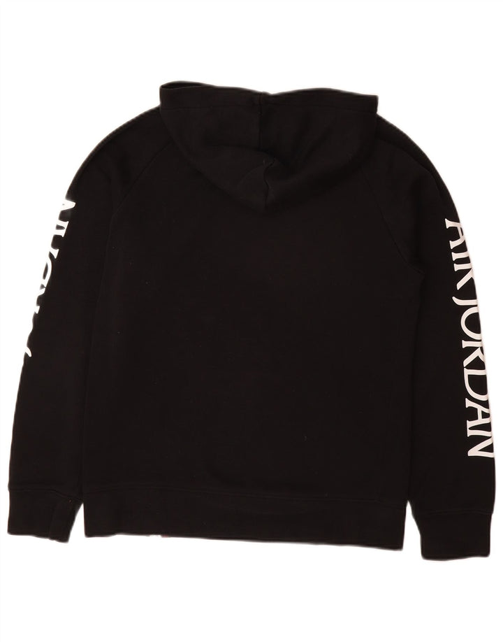 JORDAN Boys Graphic Hoodie Jumper 12-13 Years Large Black