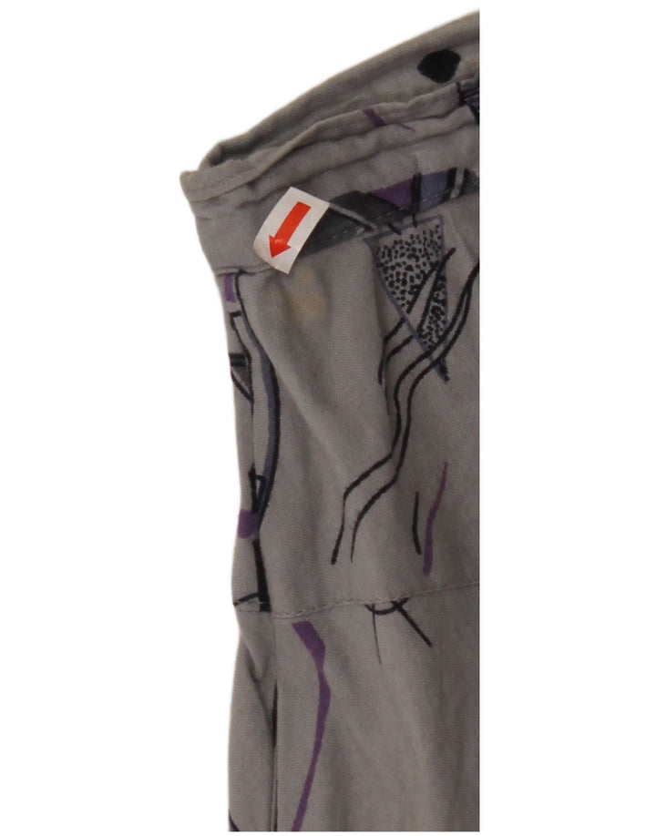 VINTAGE Γυναικεία Ψηλόμεση A-Line Φούστα W32 Μεγάλη Γκρι Γεωμετρική