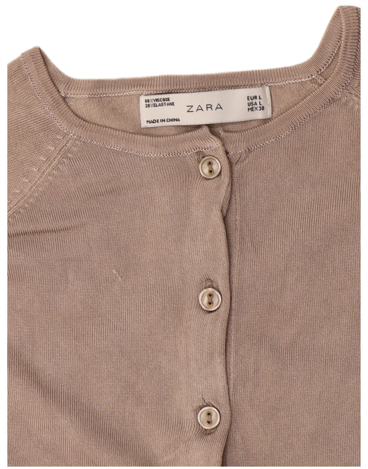 Zara Γυναικεία Ζακέτα UK 14 Μεγάλη γκρι βισκόζη