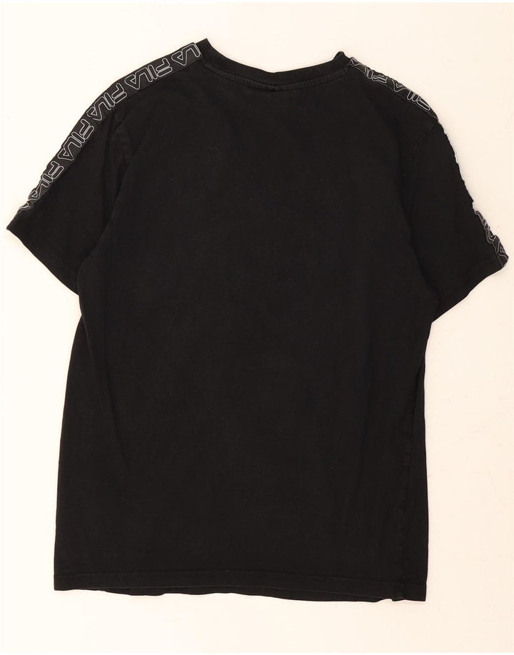 FILA Mens Graphic T-Shirt Top Small Black Cotton Vintage Fila and Second-Hand Fila from Messina Hembry 