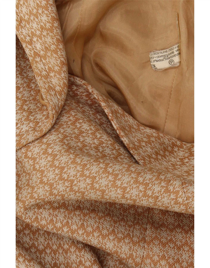 Vintage γυναικείο πανωφόρι UK 10 Small Beige Geometric