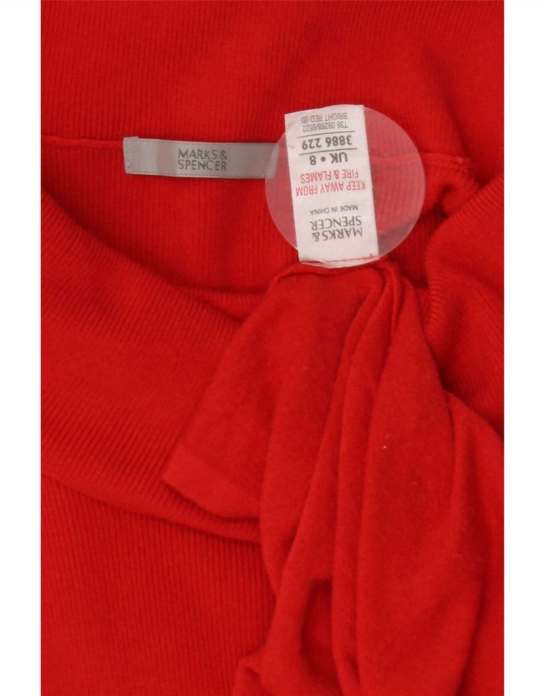 Marks & Spencer Γυναικείο μακρυμάνικο ρολό τουνίκ τοπ UK 8 Small Red