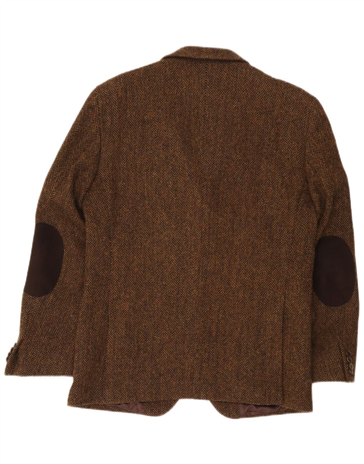 Harris Tweed Ανδρικό σακάκι με 2 κουμπιά σακάκι IT 50 μεγάλο καφέ ψαροκόκκαλο