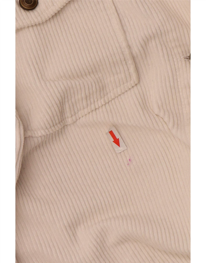 Zara Γυναικείο Κοτλέ Μπουφάν UK 10 Small White Βαμβακερό