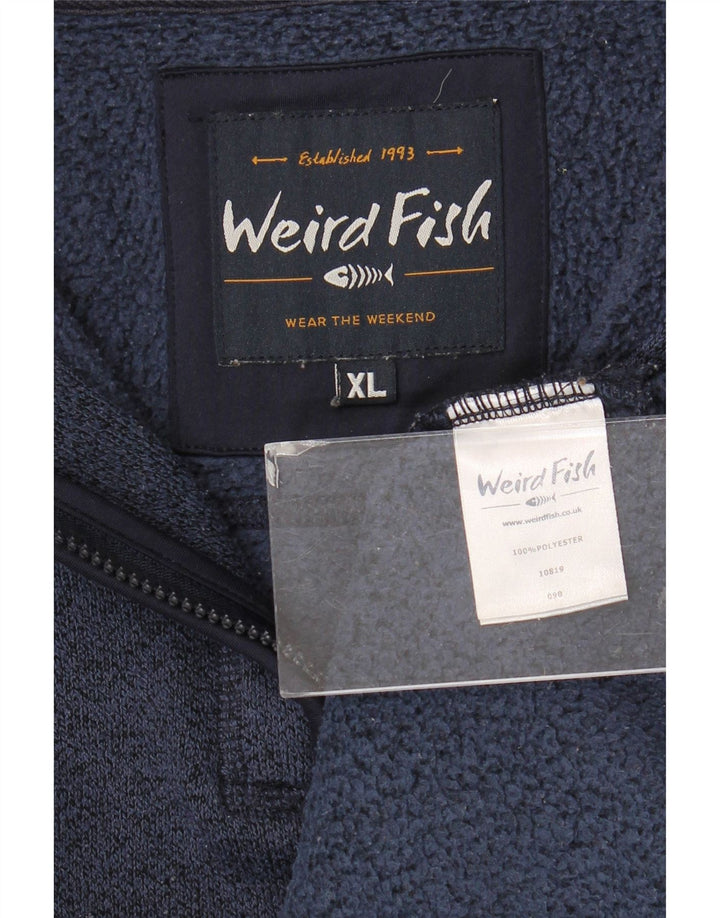 Weird Fish ανδρικό φούτερ με φερμουάρ Jumper XL Navy Blue Flecked Polyester