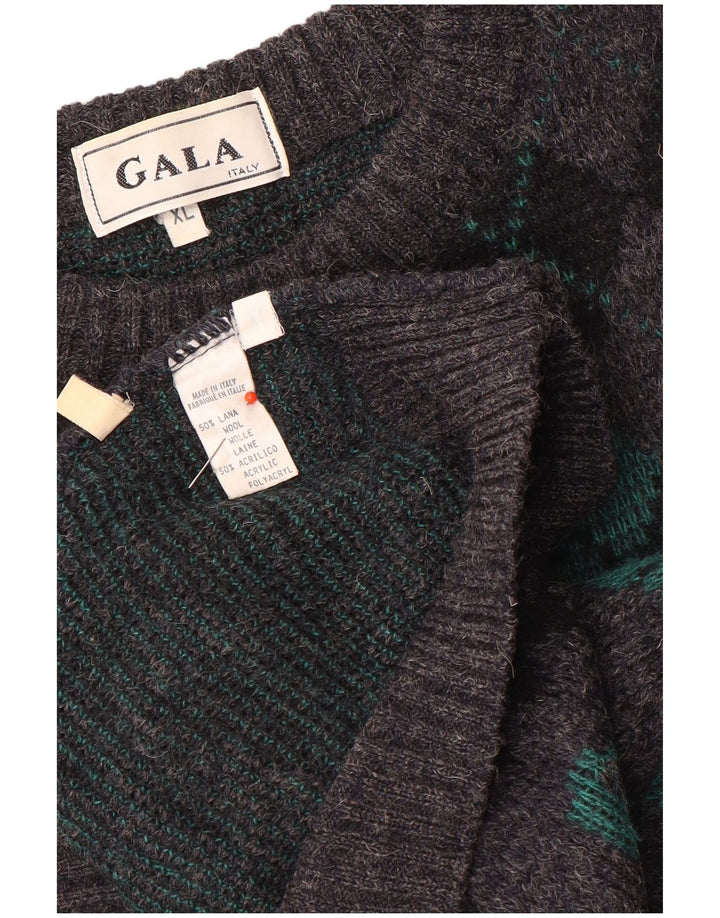 Gala Ανδρικό πουλόβερ με λαιμόκαυστο XL Γκρι Argyle/Diamond Wool