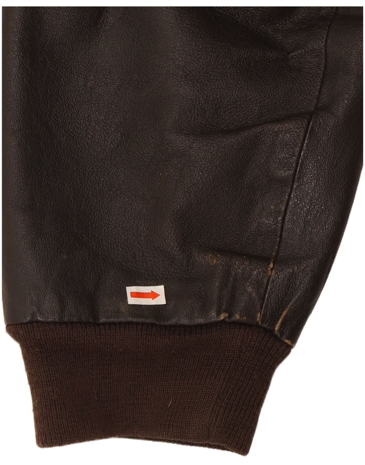 Ανδρικό δερμάτινο μπουφάν VINTAGE Loose Fit UK 36 Small Brown Leather
