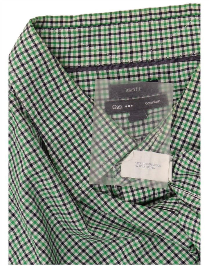 Ανδρικό πουκάμισο Gap Slim Fit XL Green Check Cotton