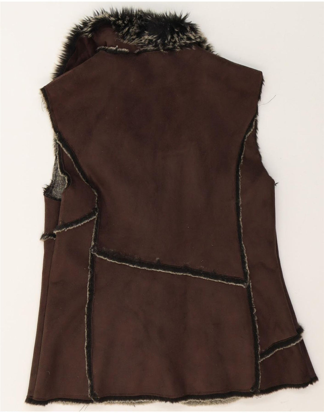 Debenhams Womens Sherpa Gilet UK 12 Medium Brown Πολυεστέρας