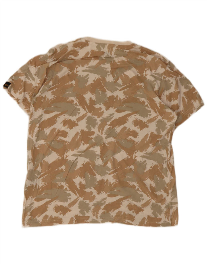 Ανδρικό γραφικό μπλουζάκι Alpha Industries Top Medium Beige Γεωμετρικό
