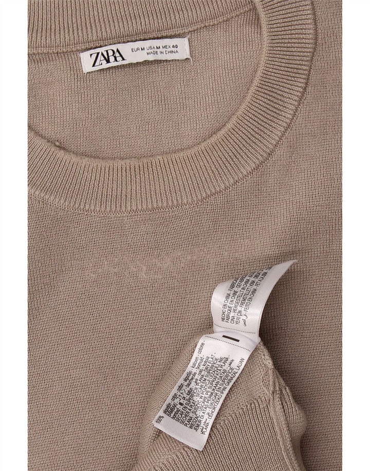 Γυναικείο πουλόβερ ZARA Crew Neck Jumper UK 14 Medium Grey Cotton