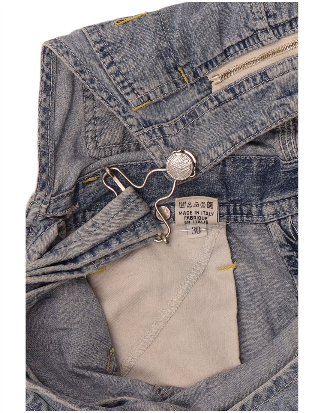 Replay γυναικείο τζιν σορτς Dungarees W30 Μεσαίο μπλε βαμβακερό