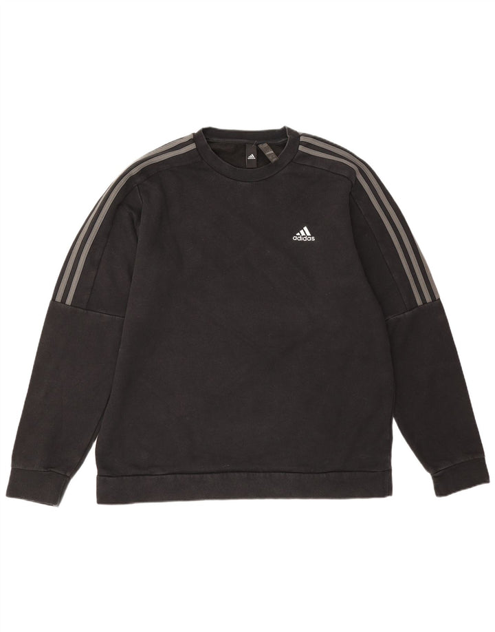 Ανδρικό φούτερ Adidas Jumper μεγάλο μαύρο βαμβακερό