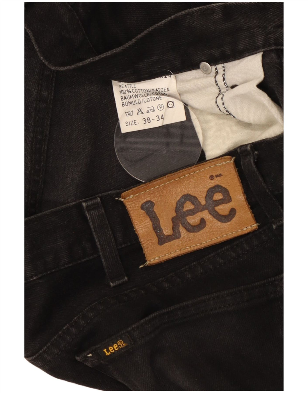 Lee Mens Seattle Straight Jeans W38 L30 Μαύρο βαμβακερό