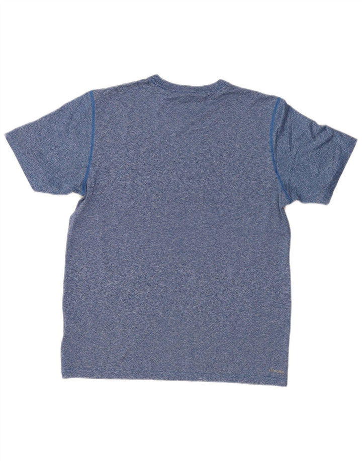 Ανδρικό T-Shirt Climalite ADIDAS Τοπ μεσαίου μπλε με φλύκταινες πολυεστέρας