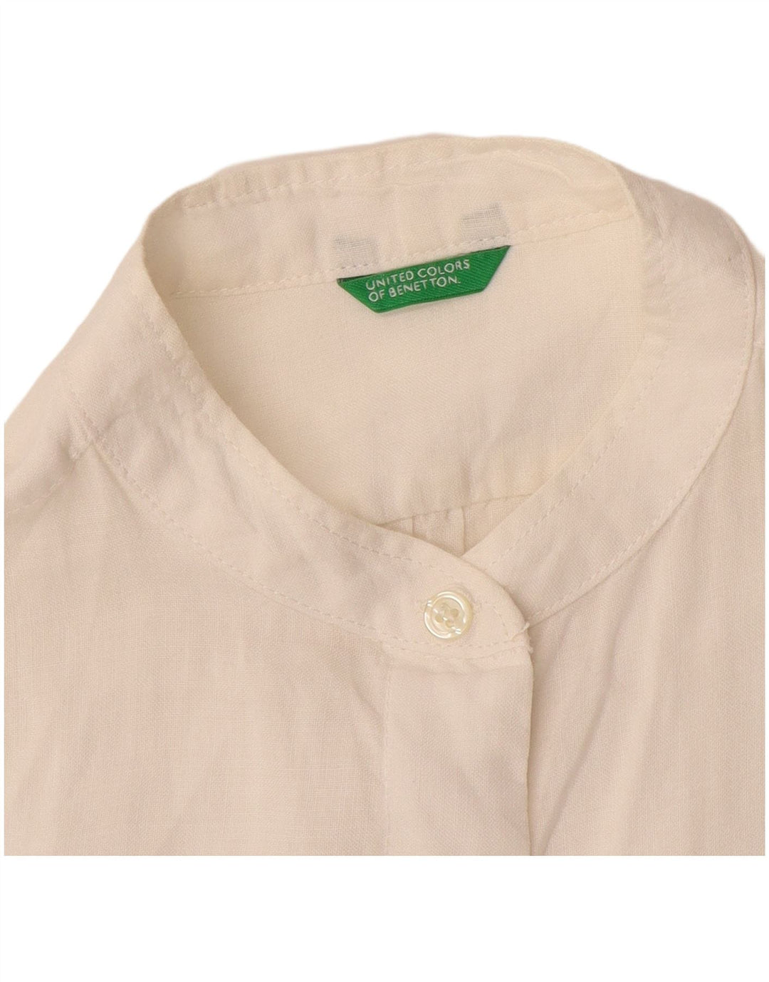 BENETTON Γυναικείο πουλόβερ Longline UK 14 Medium Off White