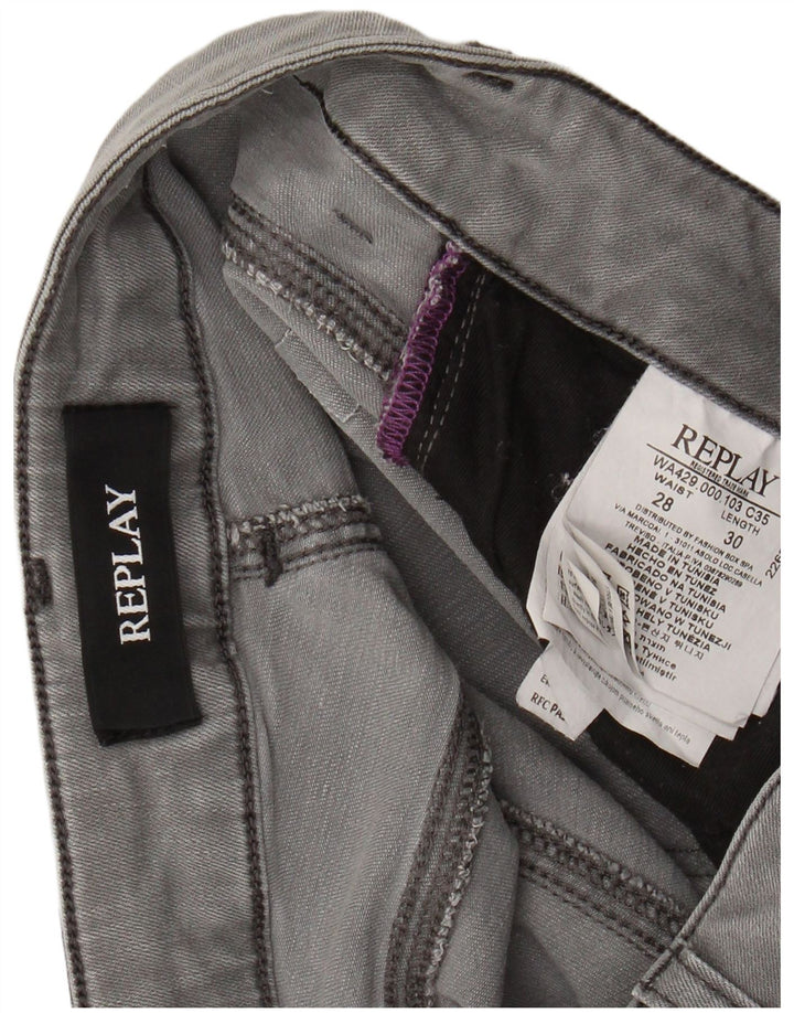 REPLAY Γυναικείο Slim Jeans W28 L30 Γκρι βαμβακερό