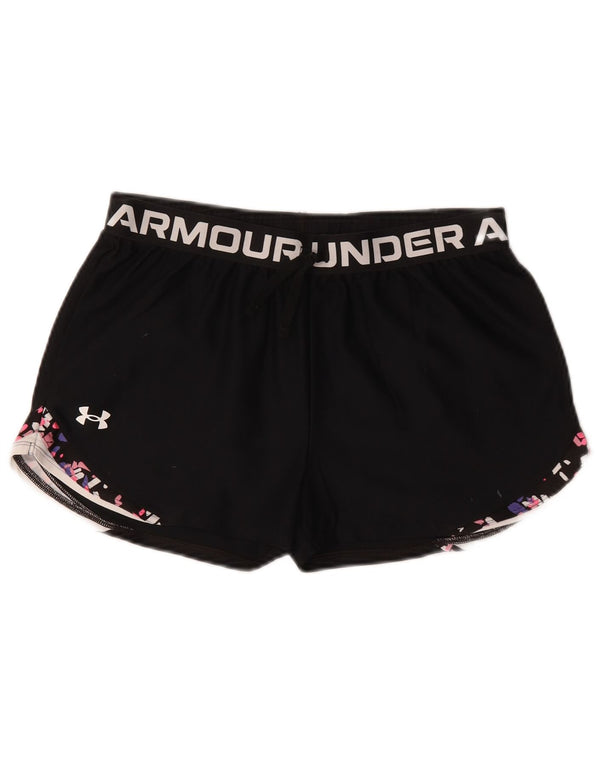 Under Armour Girls Heat Gear Graphic Sport σορτς 13-14 ετών XL Μαύρο
