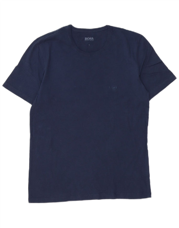 Ανδρικό T-Shirt HUGO BOSS Top Large Navy Blue από βαμβάκι