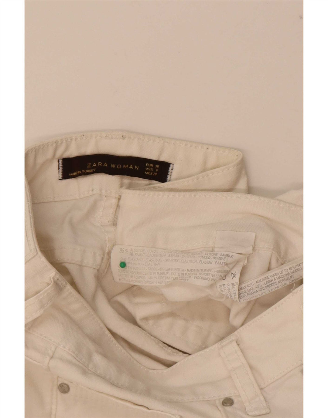 Zara Γυναικείο τζιν σορτς EU 38 Small W28 Μπεζ βαμβακερό