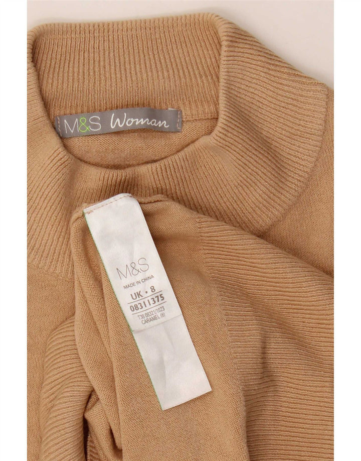 Marks & Spencer Γυναικείο πουλόβερ με λαιμόκοψη UK 8 μικρό μπεζ ακρυλικό