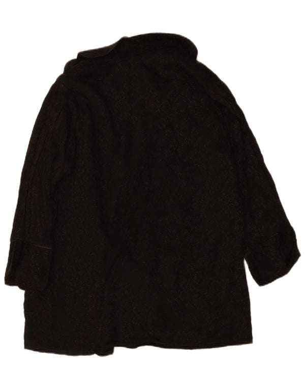 Topshop Γυναικείο μανίκι 3/4 διπλό παλτό UK 10 Small Black Paisley