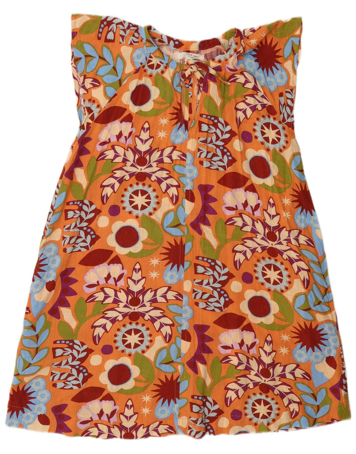 Επόμενο γυναικείο μπροστινό φόρεμα A-Line UK 12 Medium Orange Floral Viscose