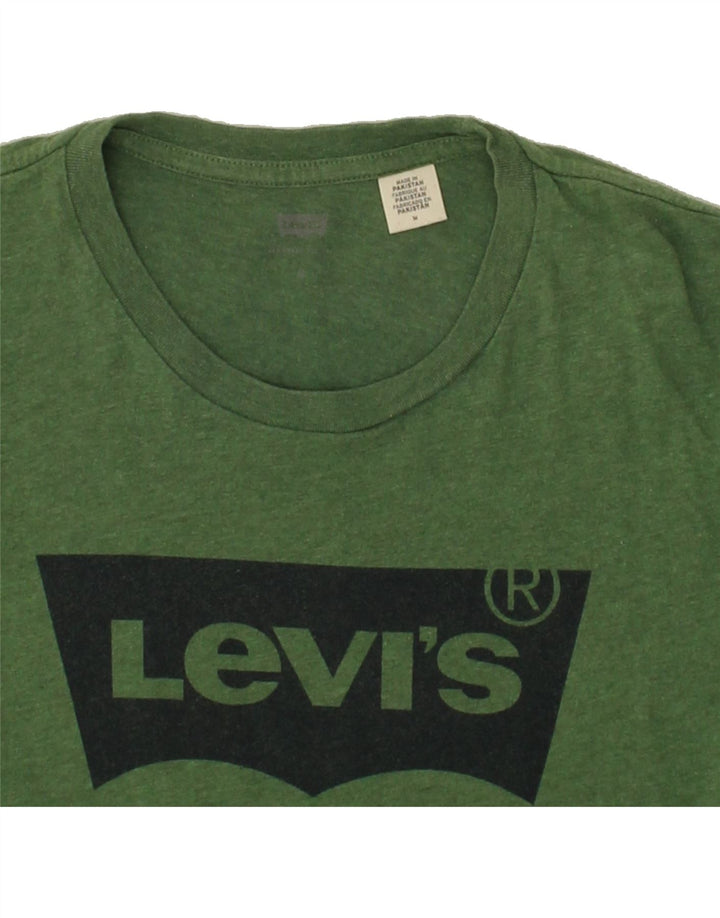 LEVI'S Mens Graphic T-Shirt Top Medium Green Cotton Vintage Levi's and Second-Hand Levi's from Messina Hembry 