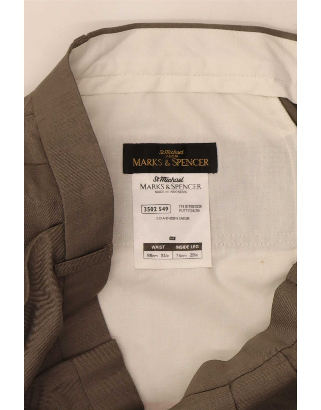 Ανδρικό παντελόνι Chino Marks & Spencer W34 L29 Grey Polyester