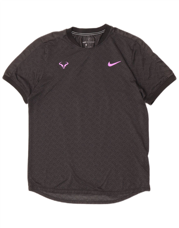 Ανδρικό T-Shirt Nike τοπ μεσαίο γκρι γεωμετρικό