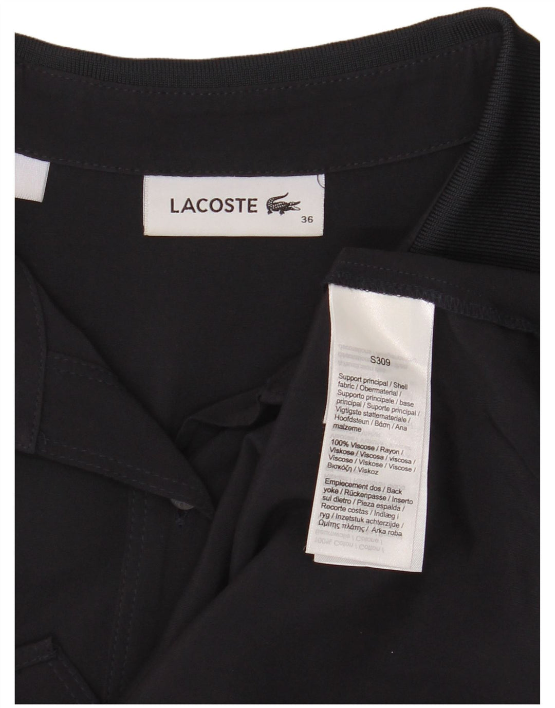 Γυναικείο πουκάμισο Lacoste Νούμερο 36 Μικρό μαύρο βισκόζη