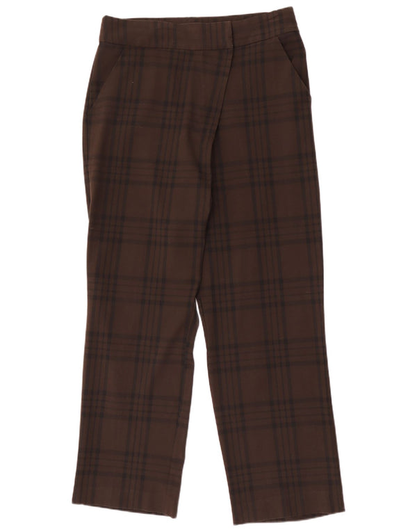 Zara Γυναικείο ίσιο παντελόνι Chino Large W30 L29 Brown Check Polyester