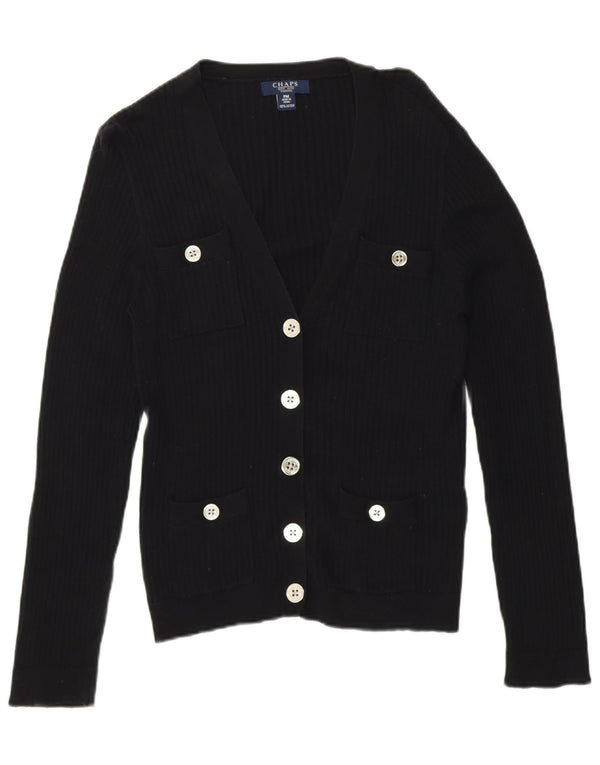 Chaps Γυναικείο πουλόβερ Petite Cardigan UK 14 Μεσαίο μαύρο βαμβακερό