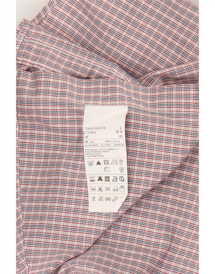 BENETTON Boys Shirt 8-9 Years Large  Red Check Cotton Vintage Benetton and Second-Hand Benetton from Messina Hembry 