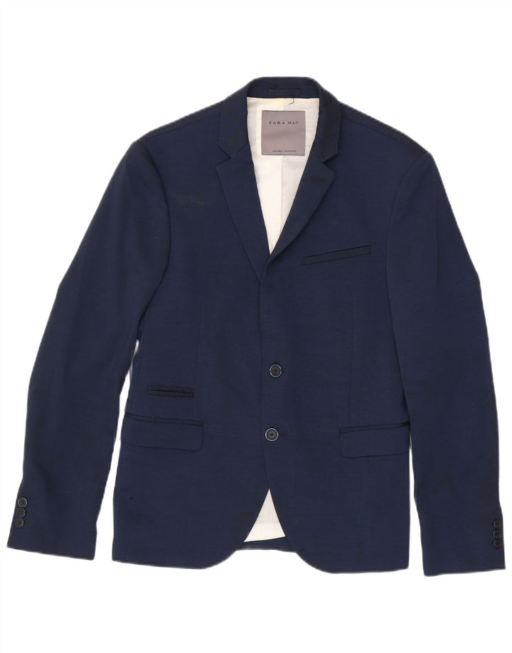 Zara Ανδρικό σακάκι μπλέιζερ με 2 κουμπιά EU 46 Small Navy Blue Polyester