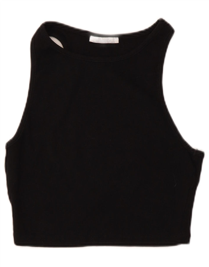 Zara Γυναικείο Crop Top UK 14 Large Black