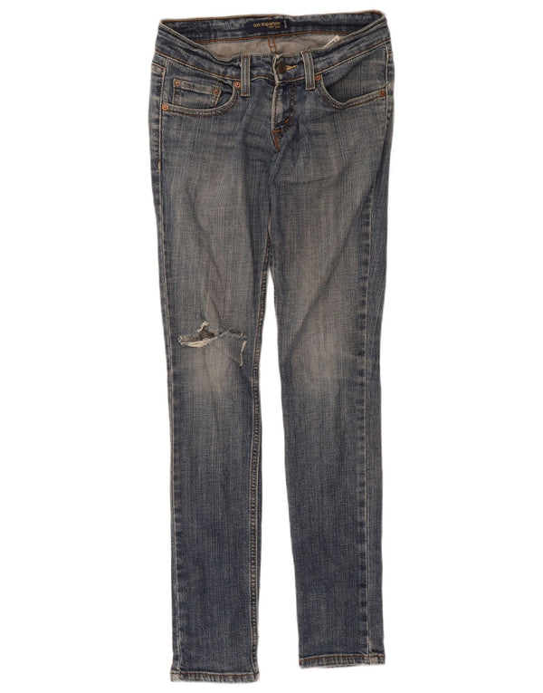 Levi's Womens 524 Too Superlow Distressed Skinny Jeans US 0 XS W30 L30 Blue