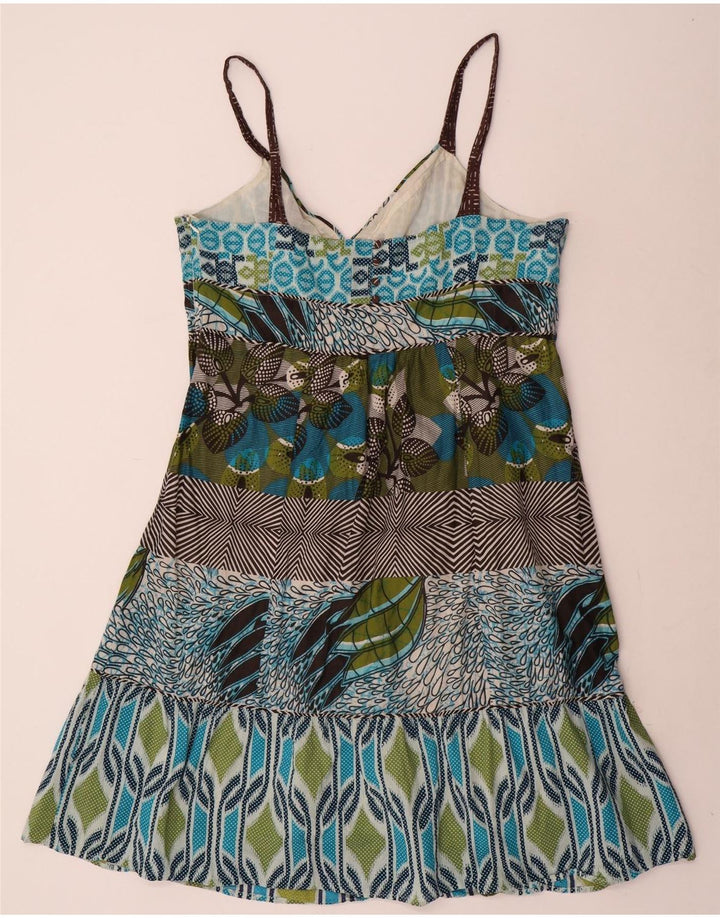 MONSOON Γυναικείο Sundress UK 16 Μεγάλο πολύχρωμο βαμβακερό συνονθύλευμα