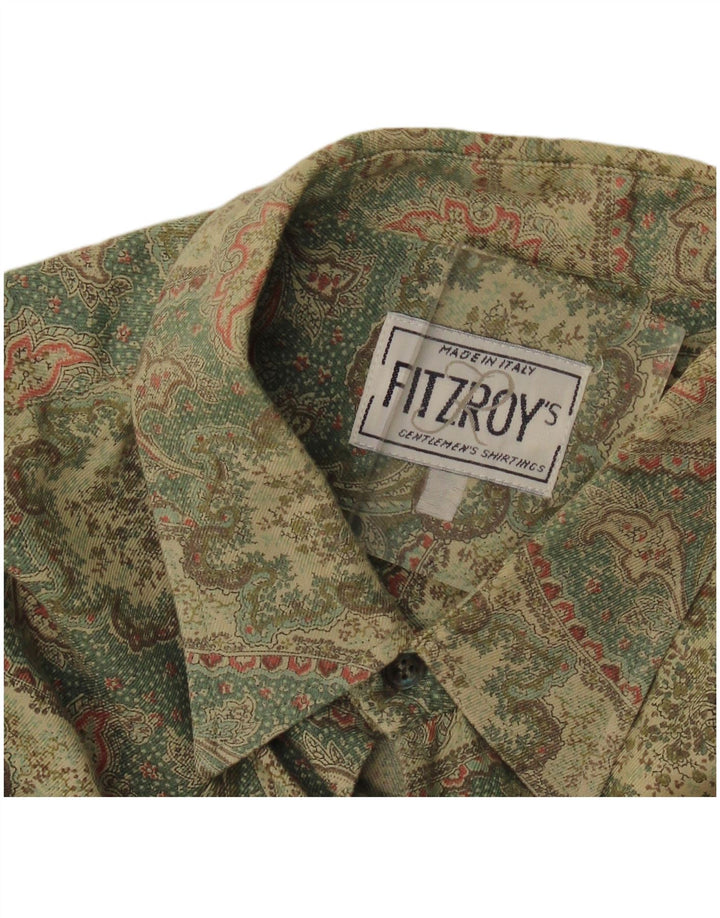 Vintage Ανδρικό Φανελένιο Πουκάμισο Μεγάλο Χακί Paisley