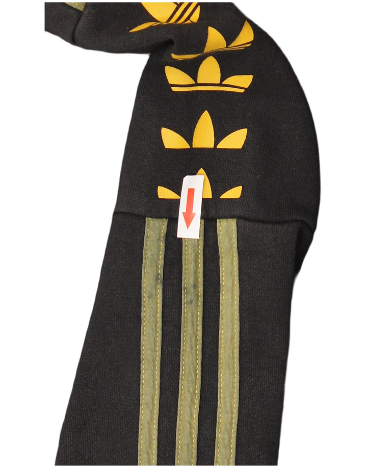 Ανδρικό γραφικό κουκούλα ADIDAS, μεσαίο μαύρο βαμβακερό